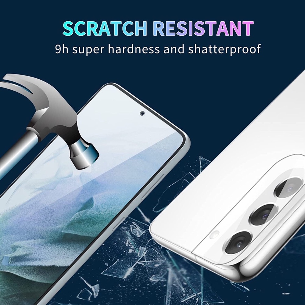 Tempered Screen Protector for Galaxy S22 5G with Camera Lens Protector 3 Pack - Picture 6 of 8